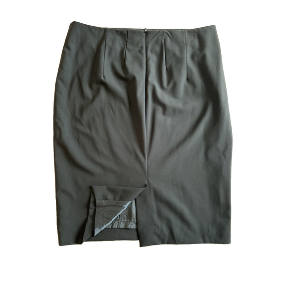 Hugo Boss Vilina Skirt Women 10 Dark Navy Wool Career Closet Staple Office Siren - Picture 2 of 13